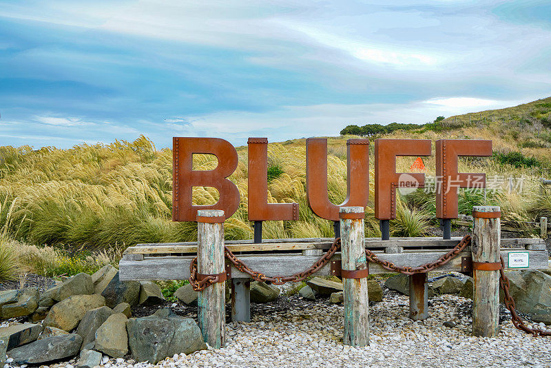 Bluff town Sign，新西兰最南端的城镇